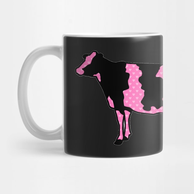 Pink Hearts Dairy Cow Silhouette  - NOT FOR RESALE WITHOUT PERMISSION by l-oh